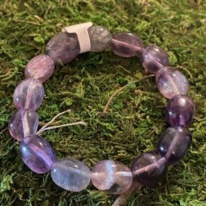 Fluorite large bead bracelet.